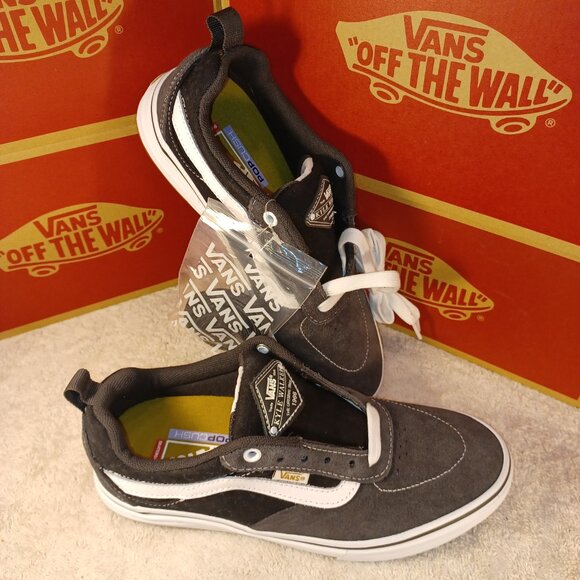 VANS Men's 7/Womens 8 Kyle Walker Twill Raven Suede Grey Black White VN0A5JIE87C - Picture 3 of 12